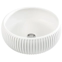 Lavabo tondo da appoggio Plissè Ø 40 cm bianco sporco
