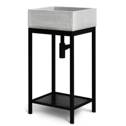 Lavandino da esterno con supporto Stoccarda in cemento grigio 45x35x16 cm