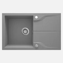 Lavello 1 vasca con gocciolatoio rett Idrostile Florida 490x194 mm Grigio Met