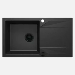 Lavello 1 vasca con gocciolatoio Idrostile Banes 440x193 mm Grafite Metallizzata