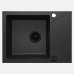Lavello 1 vasca con gocciolatoio Idrostile Banes 440x193 mm sifone Grafite met