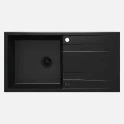 Lavello 1 vasca con gocciolatoio Idrostile Güines 520x203 mm nero