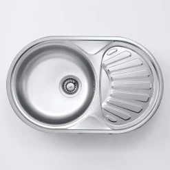 Lavello 1 vasca con gocciolatoio Idrostile Baracoa 480x165 mm acciaio inox