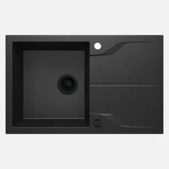 Lavello 1 vasca con gocciolatoio rett Idrostile Florida 490x194 mm Grafite Met