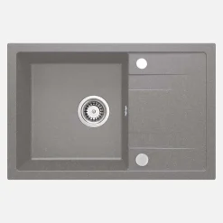 Lavello 1 vasca con gocciolatoio Idrostile Bayamo 440x175 mm grigio met