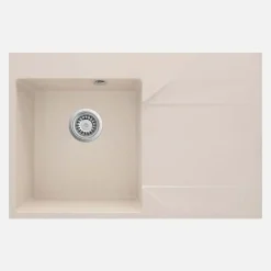 Lavello 1 vasca con gocciolatoio destra Idrostile Banes 500x195 mm beige