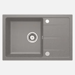 Lavello 1 vasca con gocciolatoio Idrostile Amancio 440x164 mm grigio met
