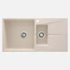 Lavello 1 vasca e mezza gocciolatoio Idrostile Bayamo 500x215 mm beige