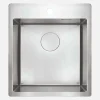 Lavello 1 vasca forma 2 Idrostile Roque con sifone 505x200 mm acciaio spazzolato
