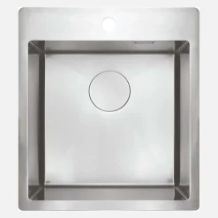 Lavello 1 vasca forma 2 Idrostile Roque con sifone 505x200 mm acciaio spazzolato