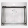 Lavello 1 vasca forma 3 Idrostile Roque con sifone 505x200 mm acciaio spazzolato