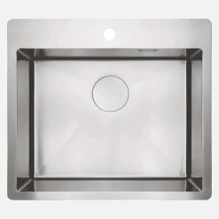 Lavello 1 vasca forma 3 Idrostile Roque con sifone 505x200 mm acciaio spazzolato