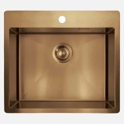 Lavello 1 vasca forma 2 Idrostile Ciego de Ávila 505x200 mm bronzo spazz