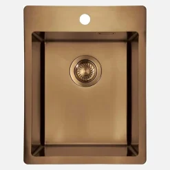 Lavello 1 vasca forma 3 Idrostile Ciego de Ávila 505x200 mm bronzo spazzolato