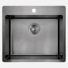 Lavello 1 vasca forma orizz Ciego de Ávila con sifone 505x200 mm titanio