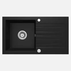 Lavello 1 vasca gocciolatoio Idrostile Martí 440x160 mm Nero