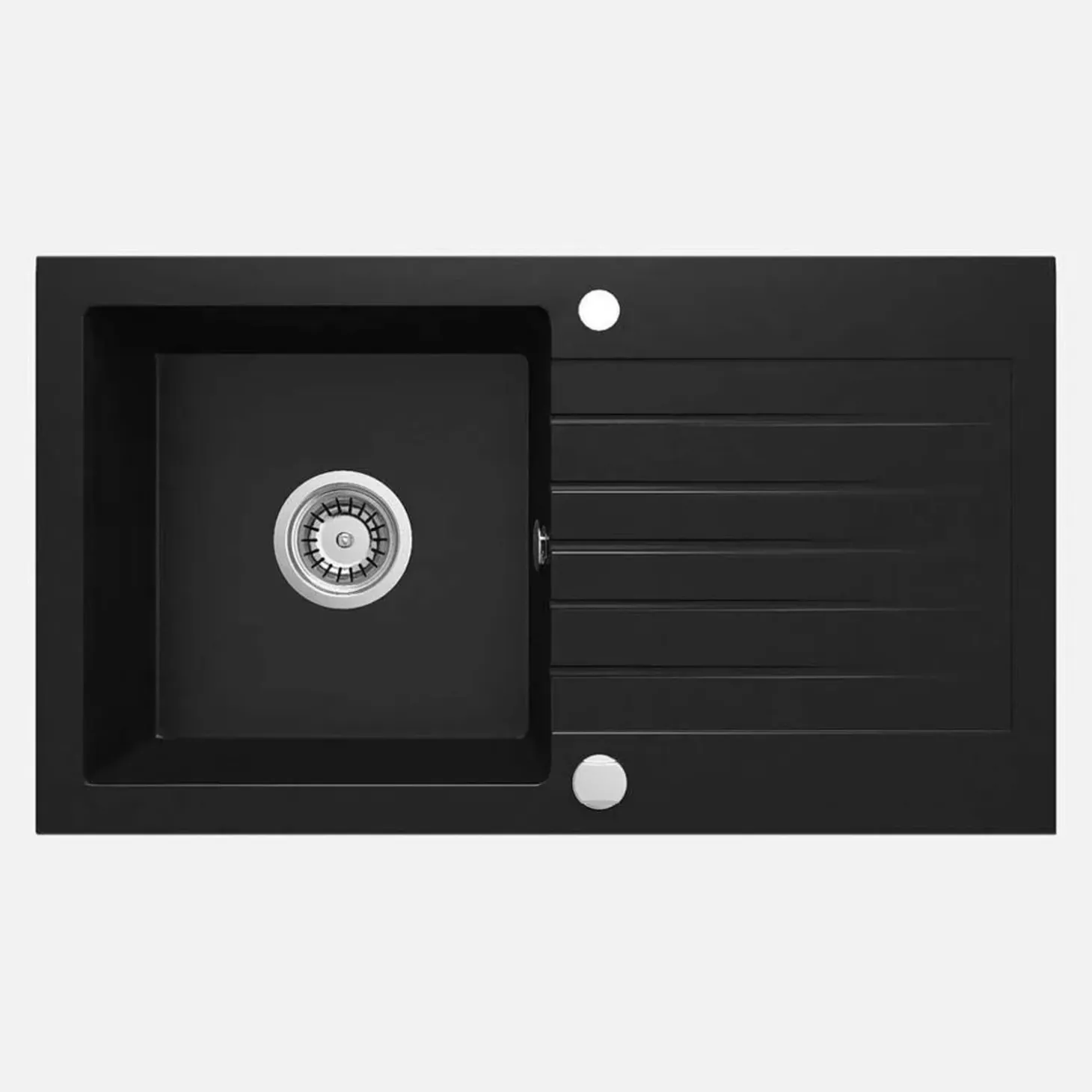 Lavello 1 vasca gocciolatoio Idrostile Martí 440x160 mm Nero