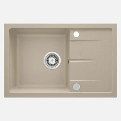 Lavello 1 vasca gocciolatoio Idrostile Amancio sifone 440x164 mm sabbia