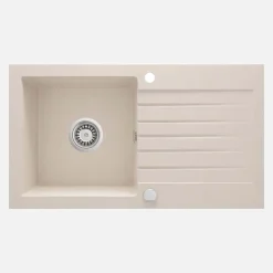 Lavello 1 vasca gocciolatoio Idrostile Martí sifone 440x160 mm beige