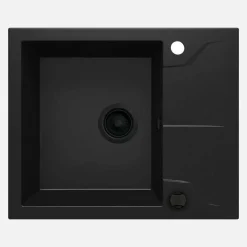 Lavello 1 vasca gocciolatoio quadrato Idrostile Florida 490x194 mm Nero