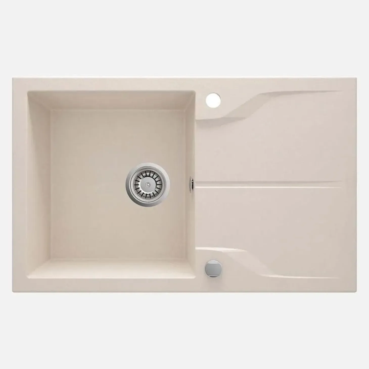 Lavello 1 vasca gocciolatoio Idrostile Florida sifone 490x194 mm beige