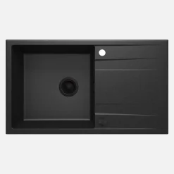 Lavello 1 vasca gocciolatoio Idrostile Güines sifone 500x209 mm grafite met