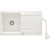 Lavello 1 vasca gocciolatoio Idrostile Martí rubinetto 440x160 mm Alabastro