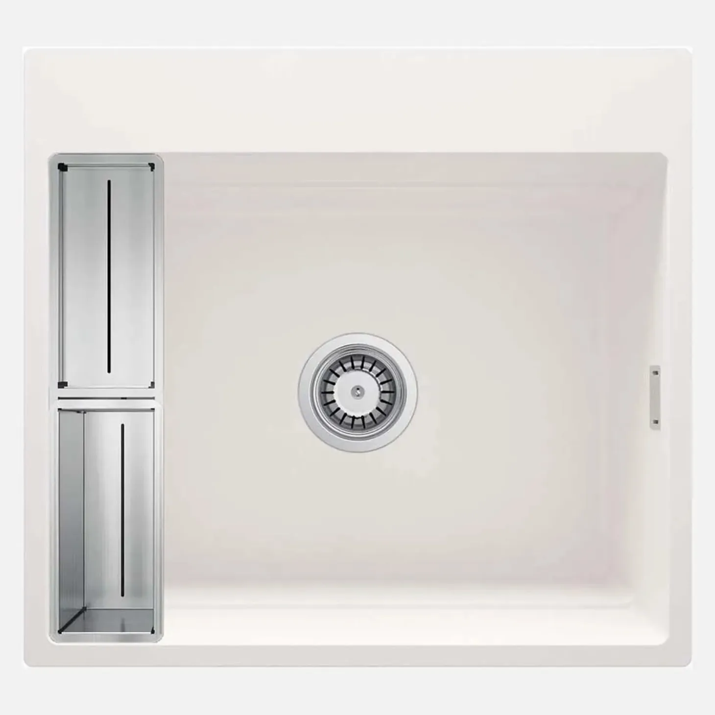Lavello 1 vasca magnetico quadrato Idrostile Guayos 520x220 mm Alabastro