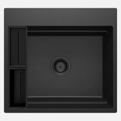 Lavello 1 vasca magnetico quadrato Idrostile Guayos 520x220 mm Grafite Met