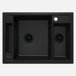 Lavello 1 vasca magnetico e mezza Idrostile Guayos 500x219 mm nero