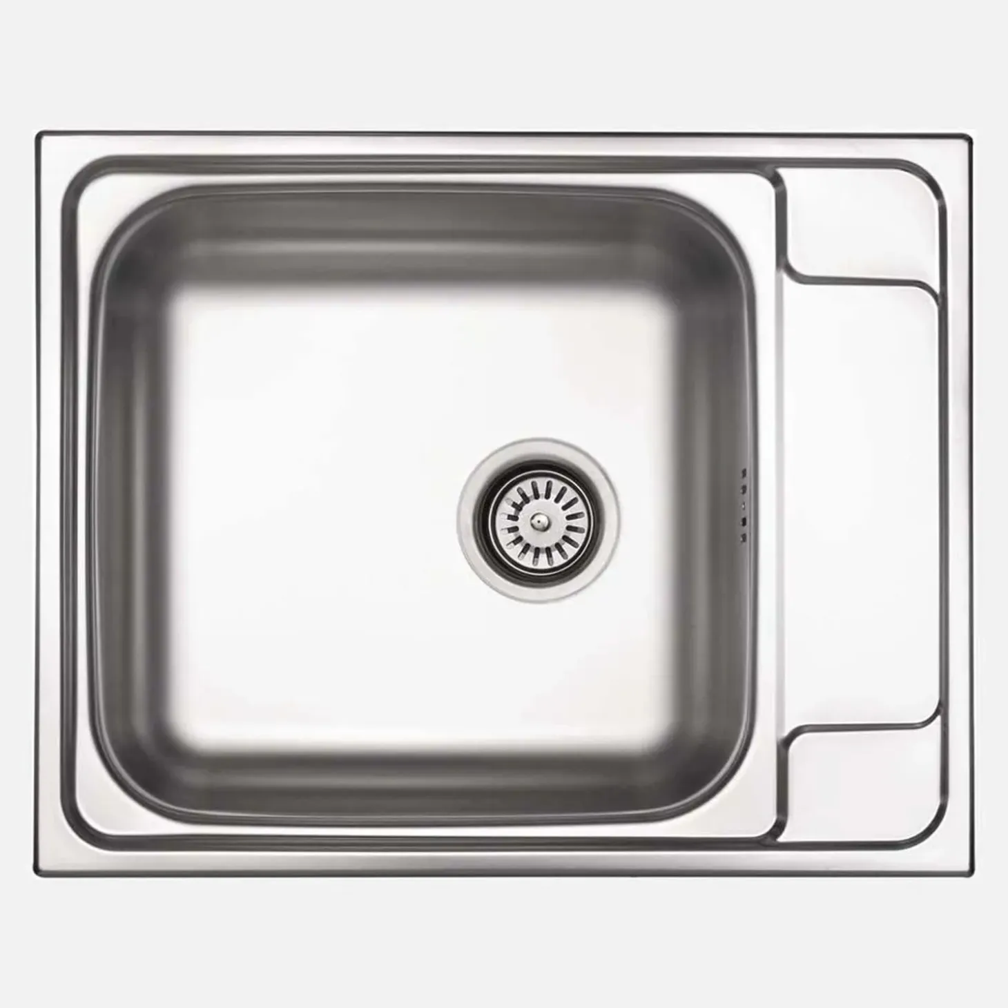 Lavello 1 vasca quadrata gocciolatoio Idrostile Cidra 500x165 mm acciaio inox