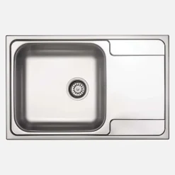 Lavello 1 vasca rettangolare con gocciolatoio Cidra 500x165 mm satinato
