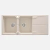 Lavello 2 vasche gocciolatoio Idrostile Florida sifone 500x224 mm beige