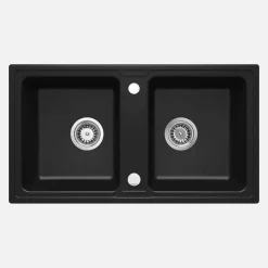 Lavello 2 vasche Idrostile Martí 435x180 mm Nero