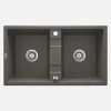 Lavello 2 vasche Idrostile Güines sifone 500x220 mm antracite metallizzato