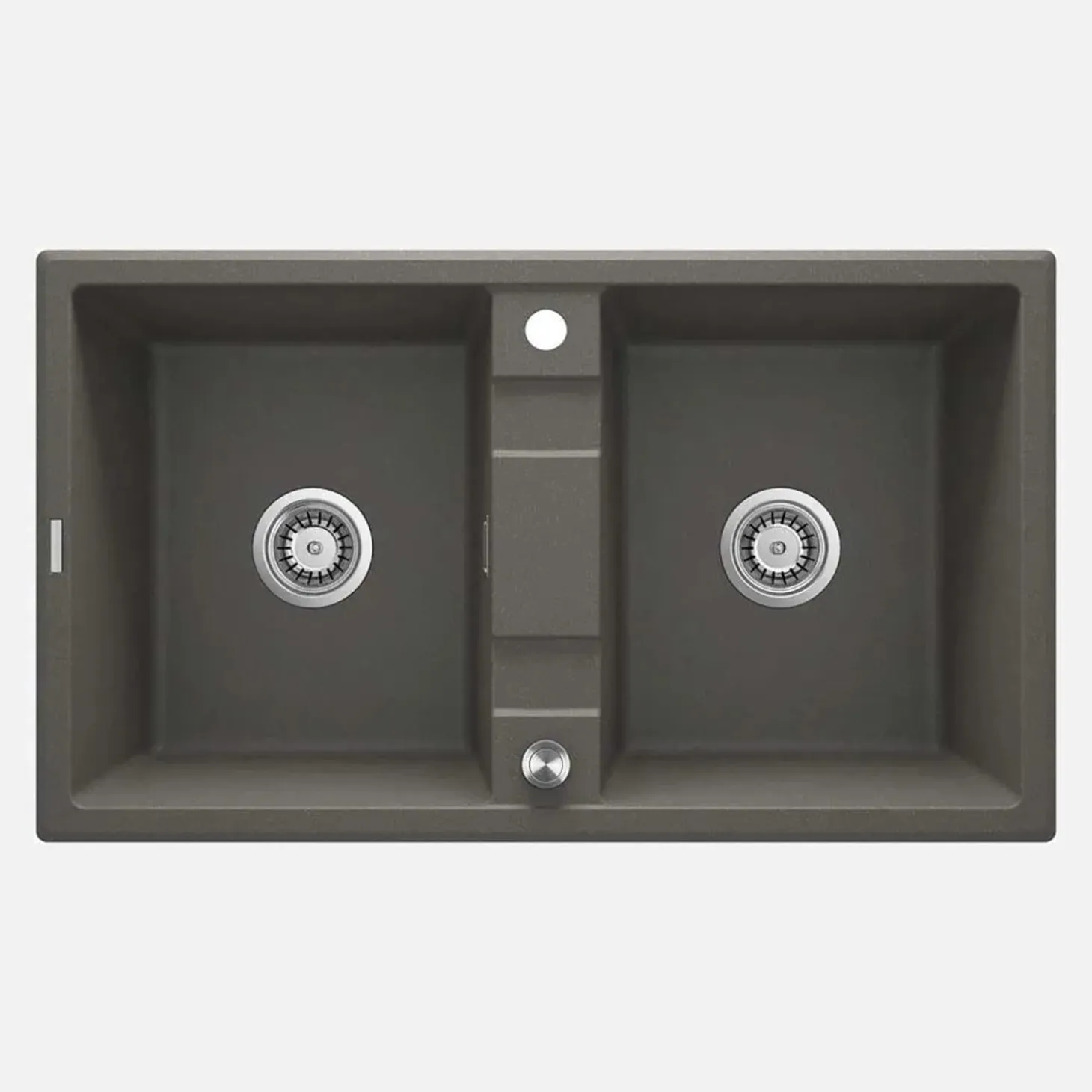Lavello 2 vasche Idrostile Güines sifone 500x220 mm antracite metallizzato