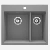Lavello 1.5 vasche Idrostile Güines 520x203 mm Grigio Metallizzato