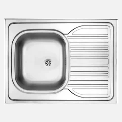 Lavello appoggio 1 vasca quadrata gocciolatoio dx Guantánamo acciaio inox