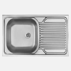 Lavello appoggio 1 vasca rettangolare gocciolatoio dx Guantánamo acciaio inox