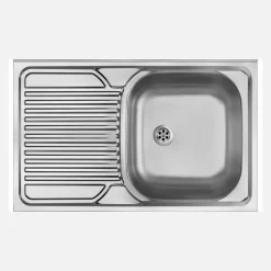 Lavello appoggio 1 vasca rettangolare gocciolatoio sx Guantánamo acciaio inox