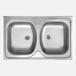 Lavello da appoggio 2 vasche Idrostile Guantánamo 500x130 mm acciaio inox
