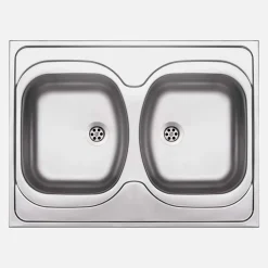 Lavello da appoggio 2 vasche Idrostile Guantánamo 600x140 mm acciaio inox