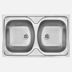Lavello da appoggio 2 vasche Idrostile Guantánamo 500x140 mm acciaio inox
