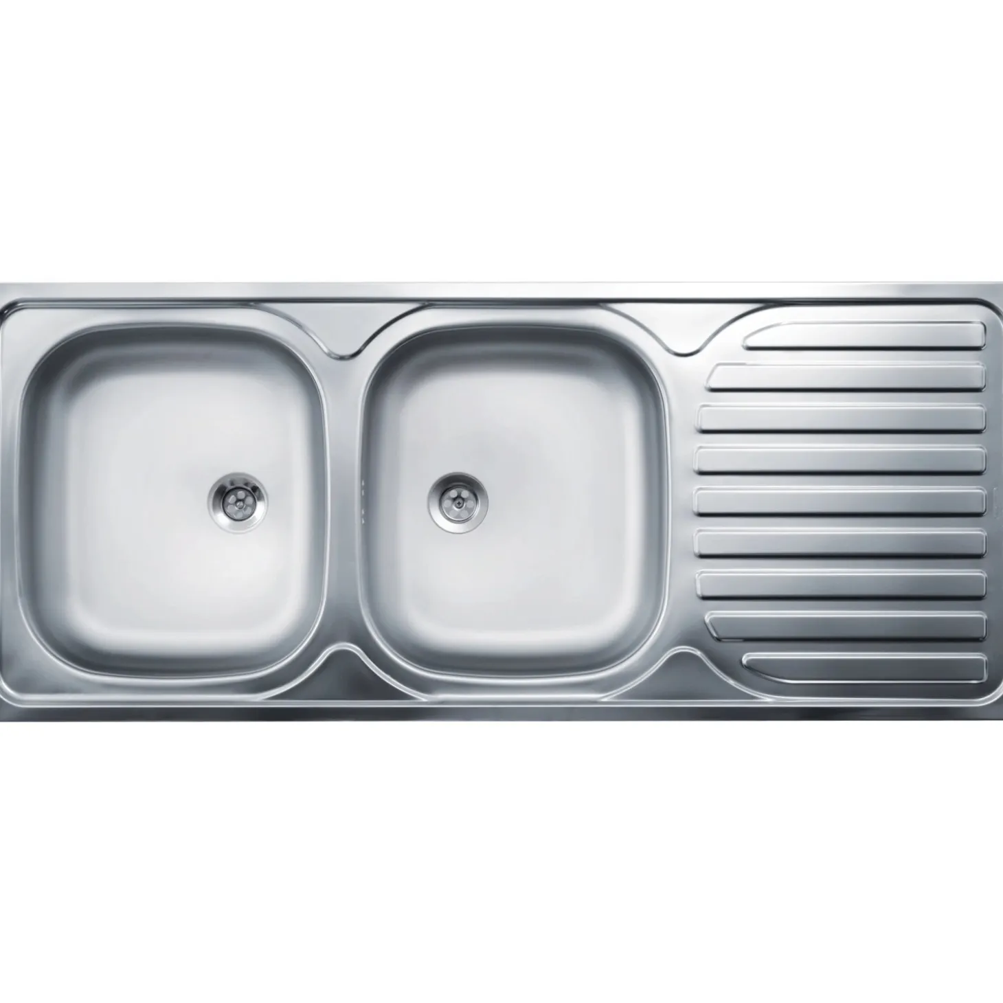Lavello da appoggio 2 vasche sx 120 cm inox