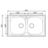 Lavello da incasso 2 vasche 86x50 cm inox