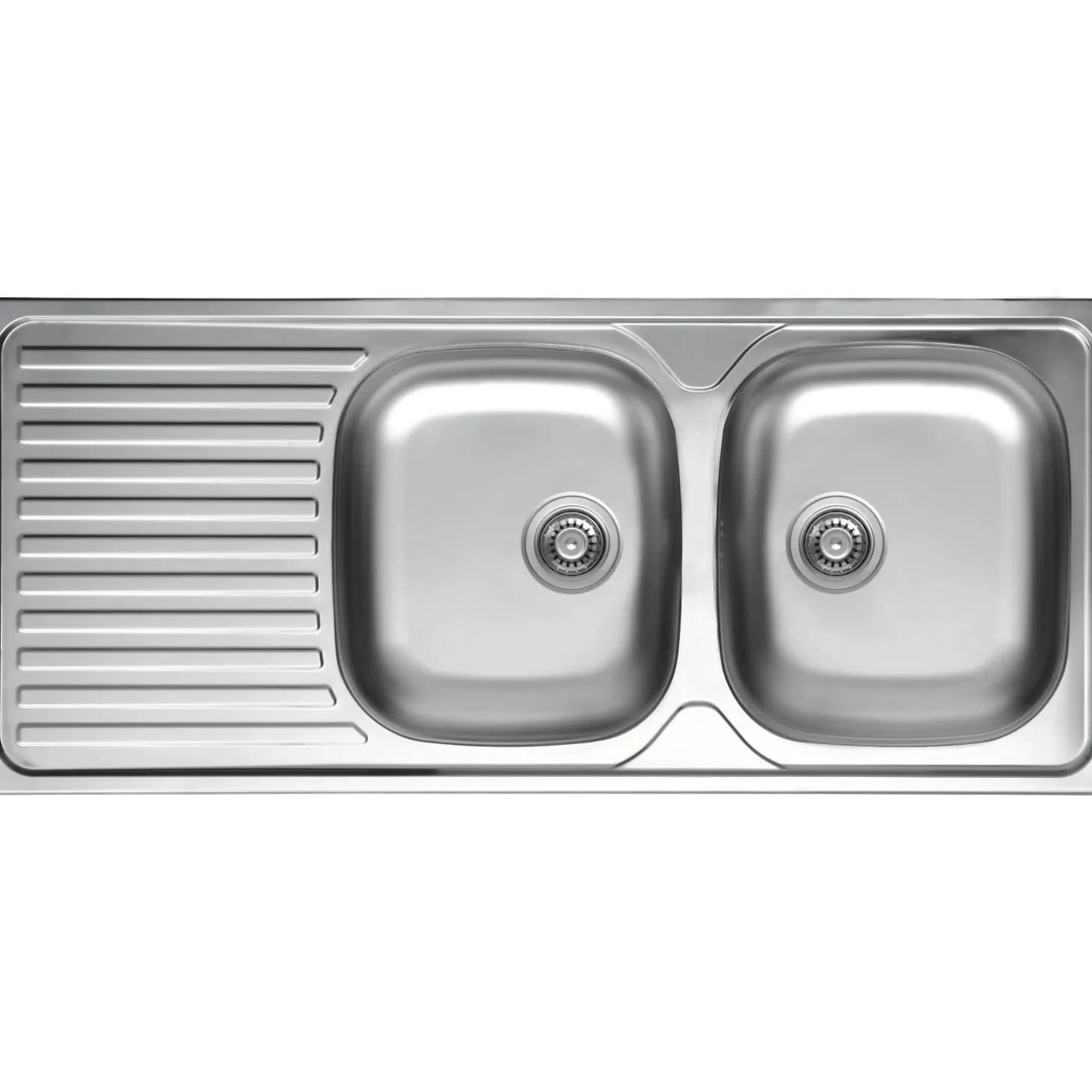Lavello da incasso 2 vasche dx 116 cm inox