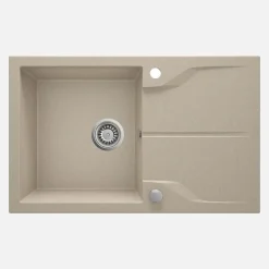Lavello granito 1 vasca gocciolatoio Idrostile sifone 490x194 mm sabbia