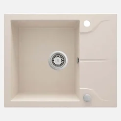 Lavello granito 1 vasca gocciolatoio Idrostile sifone 490x194 mm beige