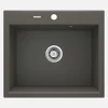 Lavello granito 1 vasca Idrostile sifone 520x210 mm antracite