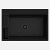 Lavello granito magnetico 1 vasca Idrostile sifone 520x220 mm nero